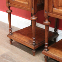Load image into Gallery viewer, x SOLD Antique French Bedside Cabinets or Lamp Tables. Marble Tops, Tier to Base. B12051