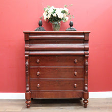 Load image into Gallery viewer, x SOLD Antique English Mahogany Chest of Drawers, 5 Drawer Hall Cabinet Chest. B11910