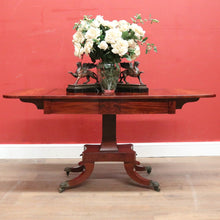 Load image into Gallery viewer, Antique English Mahogany Sofa Table or Drop Side Lamp or Side Table, on a Pedestal Base B11986