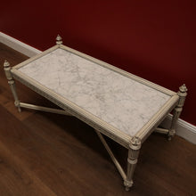 Load image into Gallery viewer, x SOLD French Hand-painted Coffee Table, or Lamp Table with White Marble Insert Top. B11913