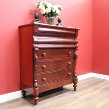Load image into Gallery viewer, x SOLD Antique English Mahogany Chest of Drawers, 5 Drawer Hall Cabinet Chest. B11910