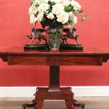 Load image into Gallery viewer, Antique English Mahogany Sofa Table or Drop Side Lamp or Side Table, on a Pedestal Base B11986