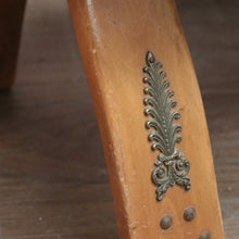 Load image into Gallery viewer, x SOLD Vintage Genuine Cowhide Camel Seat or Saddle Seat, Gilt Brass Mounts, Ottoman or Footstool B11567