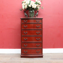 Load image into Gallery viewer, Vintage Johnson’s Australian Cedar Six Drawer Tallboy Chest of Drawers. B13139