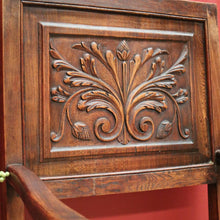 Load image into Gallery viewer, Antique French Hall Chair, an Oak and Rush Seat Carver, Office Chair or Armchair. B11802