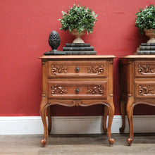 Load image into Gallery viewer, x SOLD Pair of Antique French Oak Lamp Table, Two-drawer Bedside Cabinets or Hall Tables. B11554