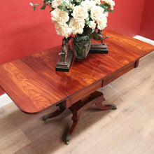 Load image into Gallery viewer, Antique English Mahogany Sofa Table or Drop Side Lamp or Side Table, on a Pedestal Base B11986