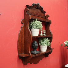 Load image into Gallery viewer, x SOLD Antique French Oak Wall Hanging Bookcase Trinket Display Shelf with Carved Roses. B11947