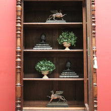 Load image into Gallery viewer, x SOLD - Antique French Walnut and Glass Bookcase or China Cabinet with a Drawer to the Base. B11909