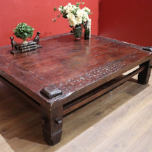Load image into Gallery viewer, x SOLD Large and Grand Mid-Century Coffee Table, Stretcher Base, Country Lodge Feel. B11513