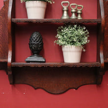 Load image into Gallery viewer, x SOLD Antique French Oak Wall Hanging Bookcase Trinket Display Shelf with Carved Roses. B11947