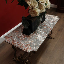 Load image into Gallery viewer, x SOLD Antique French Marble Top, Gilt Cast Iron Base Coffee Table, Side or Lamp Table. B12054