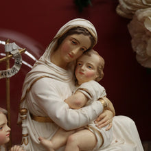Load image into Gallery viewer, x SOLD Antique Statue under Glass, Our Lady (Mary) holding Our Lord (the Child Jesus) B11548