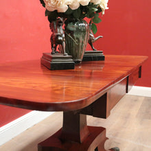 Load image into Gallery viewer, Antique English Mahogany Sofa Table or Drop Side Lamp or Side Table, on a Pedestal Base B11986