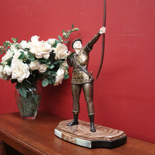 Load image into Gallery viewer, x SOLD Antique French Art Deco Bronze and Marble Base Statue Robin Hood, circa 1930. B11302
