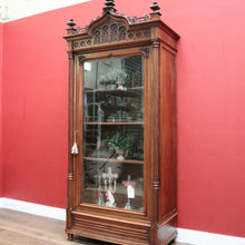 Load image into Gallery viewer, x SOLD Antique French Walnut Church-Inspired China Cabinet or Bookcase Cupboard B11916