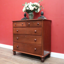 Load image into Gallery viewer, x SOLD Antique Australian Cedar Chest of Five Graduating Drawers, Hall or Entry Chest, Full Cedar. B11556