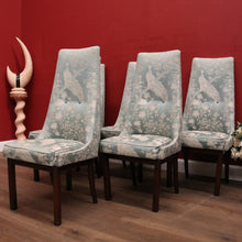 Load image into Gallery viewer, Set of Six Vintage Dinning Chairs or Kitchen Chairs, High Back, Cushion Seat Comfort, Peacock Design. B11989
