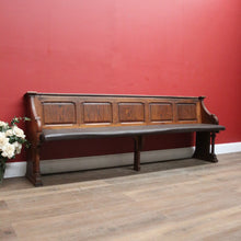 Load image into Gallery viewer, x SOLD Antique French Church Pew, Antique Oak Church or Gothic Hall Seat, Verandah Chair B11540