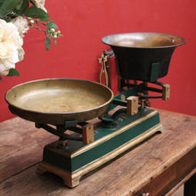 Load image into Gallery viewer, x SOLD French Force Cast Iron Market or Kitchen Scales with Brass Pans or Dishes, Decorative Display Piece. B11894