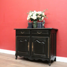 Load image into Gallery viewer, x SOLD Antique French Oak Two-Door Sideboard, Hall Cabinet, French Black. B12053