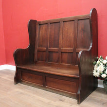 Load image into Gallery viewer, Antique French Oak Pub Bench Chairs or Seats, Country Farmhouse Character. B11972
