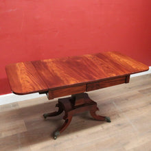 Load image into Gallery viewer, Antique English Mahogany Sofa Table or Drop Side Lamp or Side Table, on a Pedestal Base B11986
