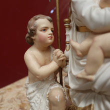 Load image into Gallery viewer, x SOLD Antique Statue under Glass, Our Lady (Mary) holding Our Lord (the Child Jesus) B11548