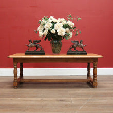 Load image into Gallery viewer, x SOLD Vintage French Oak Turned Leg Coffee Table with Stretcher Base. B11689