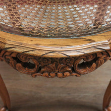 Load image into Gallery viewer, Antique French Oak, Cane and Glass Top Coffee Table, Lamp or Side Table. 1940's B11579