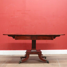 Load image into Gallery viewer, Antique English Mahogany Sofa Table or Drop Side Lamp or Side Table, on a Pedestal Base B11986