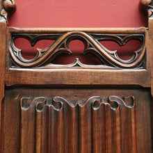 Load image into Gallery viewer, x SOLD Antique French Hall Chair, Walnut Gothic Church Hall Chair with Linen Fold Detail. B11833
