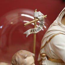 Load image into Gallery viewer, x SOLD Antique Statue under Glass, Our Lady (Mary) holding Our Lord (the Child Jesus) B11548