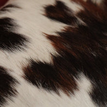 Load image into Gallery viewer, x SOLD Vintage Genuine Cowhide Camel Seat or Saddle Seat, Gilt Brass Mounts, Ottoman or Footstool B11567