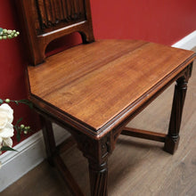 Load image into Gallery viewer, x SOLD Antique French Hall Chair, Walnut Gothic Church Hall Chair with Linen Fold Detail. B11833