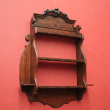 Load image into Gallery viewer, x SOLD Antique French Oak Wall Hanging Bookcase Trinket Display Shelf with Carved Roses. B11947