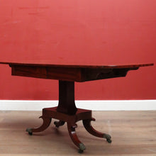 Load image into Gallery viewer, Antique English Mahogany Sofa Table or Drop Side Lamp or Side Table, on a Pedestal Base B11986