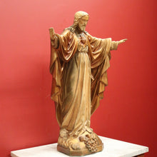 Load image into Gallery viewer, x SOLD A large Gilt Tone Sacred Heart of Jesus Statue, Jesus with out stretched arm, Christ B11521