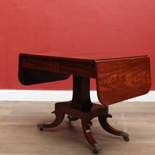 Load image into Gallery viewer, Antique English Mahogany Sofa Table or Drop Side Lamp or Side Table, on a Pedestal Base B11986