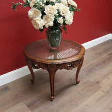 Load image into Gallery viewer, Antique French Oak, Cane and Glass Top Coffee Table, Lamp or Side Table. 1940's B11579