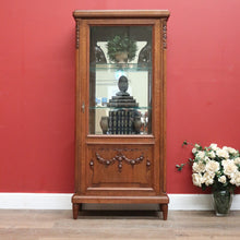 Load image into Gallery viewer, x SOLD Antique French Oak China Cabinet, Display Cupboard or Bookcase with Glass Shelves and Sides. B11546