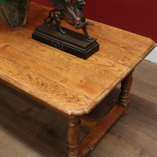 Load image into Gallery viewer, x SOLD Vintage French Oak Turned Leg Coffee Table with Stretcher Base. B11689