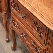 Load image into Gallery viewer, x SOLD Pair of Antique French Oak Lamp Table, Two-drawer Bedside Cabinets or Hall Tables. B11554
