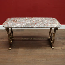 Load image into Gallery viewer, x SOLD Antique French Marble Top, Gilt Cast Iron Base Coffee Table, Side or Lamp Table. B12054