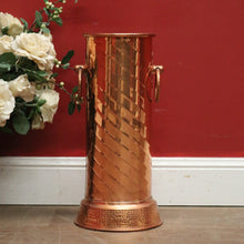 Load image into Gallery viewer, x SOLD Vintage copper Walking Stick or Umbrella Holder with Ring Handles. B11547