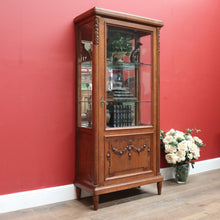 Load image into Gallery viewer, x SOLD Antique French Oak China Cabinet, Display Cupboard or Bookcase with Glass Shelves and Sides. B11546