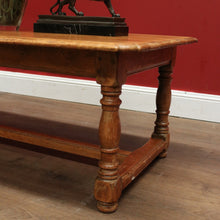 Load image into Gallery viewer, x SOLD Vintage French Oak Turned Leg Coffee Table with Stretcher Base. B11689