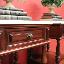 Load image into Gallery viewer, x SOLD Pair of Antique French Bedside Cabinet or Lamp Side Tables with Marble Tops. B11381