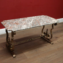 Load image into Gallery viewer, x SOLD Antique French Marble Top, Gilt Cast Iron Base Coffee Table, Side or Lamp Table. B12054