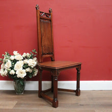 Load image into Gallery viewer, x SOLD Antique French Hall Chair, Walnut Gothic Church Hall Chair with Linen Fold Detail. B11833